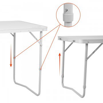 Набор мебели Nisus N-FS-21407+21124AS (стол + 4 табурета), алюминий